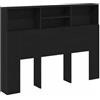 vidaXL Armadio Testiera vitaXL - Nero Rovere, 140 x 19 x 103.5 cm. È Una Soluzione di stoccaggio Elegante per Decorare la Tua Camera da Letto.