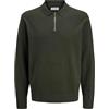 JACK & JONES Knit Half Jjeemil-Polo a Mezza Zip LS Noos, Borsone, M Uomo