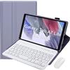 VLEAQC Custodia con Tastiera per Samsung Galaxy Tab A7 Lite 8,7 Pollici 2021, Tastiera e Mouse Bluetooth Wireless Rimovibili, Custodia Protettiva Sottile e Leggera (SM-T220/T225/T227),Viola