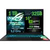 ASUS Notebook Gaming, CPU Intel Core 7 240H 5,2 GHz, RAM 32GB DDR5, SSD 1TB NVMe, NVIDIA GeForce RTX 5050 8GB, Display 16 FHD IPS, WiFi 6E, Tastiera Retroilluminata, Win 11 Pro, Portatile QWERTY