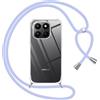 Pnakqil Cover per Honor 400 Smart 5G con Cordino, Trasparente Custodia con Laccio Tracolla Cellulare Girocollo Collana Protettiva per Honor 400 Smart 6.77, Viola