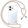 Pnakqil Cover per OPPO Reno 14 F/FS 5G con Cordino, Trasparente Custodia con Laccio Tracolla Cellulare Girocollo Collana Protettiva per Oppo Reno14 FS 6.57 Pollic, Khaki
