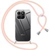 Pnakqil Cover per Honor 400 Smart 5G con Cordino, Trasparente Custodia con Laccio Tracolla Cellulare Girocollo Collana Protettiva per Honor 400 Smart 6.77, Rosa