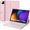 IVEOPPE Cover Tastiera per Xiaomi Pad 8/Pad 8 Pro 2026 11.2/Pad 7/ Pad 7 Pro 11.2 2025, Custodia Tastiera 7 Colori Retroilluminata Italiano Bluetooth Staccabile con portapenne, Rosa