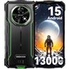 DOOGEE FIRE 5 Rugged Smartphone Android 15 con 13000mAh Batteria, 12GB+64GB/2TB Telefono Indistruttibile, 6.6 Octa Core Cellulare da Lavoro 13MP+8MP, NFC, IP68/IP69K, 4G Triple Card Slot, Face ID