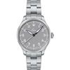 Laco Orologio da aviatore, orologio automatico, cassa in acciaio inox, vetro zaffiro, 5 bar, made in Germany, Base Augsburg - Cinturino in acciaio inossidabile argentato, quadrante grigio, Herren,