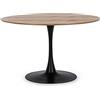 Yellowshop - Tavolo Rotondo Tulipano Bloom Ø120, Ø100 cm, Moderno in MDF Base Centrale in Metallo, Design Minimal per Pranzo, Bar o Bistrot, Bianco, Nero o Rovere (Rovere/Nero Ø 120)
