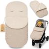Totsy Baby Sacco passeggino invernale nanna 90x45 cm - coprigambe universale neonato termico per cybex yoyo e altri passeggini perfetto per ragazzi e ragazze Minky certificato Oeko-Tex Beige Con Stelle Bianche