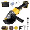 luolety Smerigliatrice angolare a batteria per Dewalt 18V 20V, 125 mm 10000 giri/min utensile da taglio smerigliatrice elettrica, motore brushless con 6 lame per legno plastica metallo taglio molatura