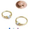 BodyBonita Opal Piercing Naso Acciaio Chirurgico 316L Piercing Orecchio per Donne Orecchino Naso Conch Daith Helix Orecchini 2 Pezzi Oro 18G 8mm 10mm Bianco