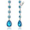 Clearine Orecchini a clip da donna, splendidi strass lucidi, orecchini a goccia di cristallo, orecchini lunghi per matrimoni, feste e balli, Cristallo