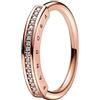 PANDORA Anello da donna I-D Pavé oro rosa 182283C01, Metallo, zirconia cubica