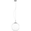 Eglo Piedale Pro - Lampada a sospensione con sfera di vetro per tavolo da pranzo, soffitto in metallo colore argento e bianco satinato, attacco E27, diametro 35 cm