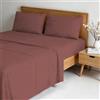 Italian Bed Linen Completo letto WATER WASHED Matrimoniale in Microfibra, Set Lenzuola Letto Matrimoniale 4 pezzi Lenzuolo Sotto con Angoli 170x200, Lenzuolo Sopra 240x270, Coppia federe - ROSSO CORALLO
