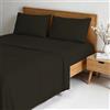 Italian Bed Linen Completo letto WATER WASHED Matrimoniale in Microfibra, Set Lenzuola Letto Matrimoniale 4 pezzi Lenzuolo Sotto con Angoli 170x200, Lenzuolo Sopra 240x270, Coppia federe - MARRONE