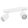Eglo Camaldoli - Lampada da soffitto a 2 luci, faretto con 3 faretti flessibili, plafoniera in acciaio color bianco, attacco GU10