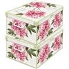 Lavatelli Set 2 Scatole Armadio Portaoggetti con Coperchio - Organizer Cambio Stagione in Cartone 32x42x17,5 cm Peonie - Made in Italy, Resistenti, Facili da Montare, con Maniglie