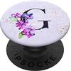 Orchid Lover Custom Gifts Orquidea Orchidee Piante Fiore Composizione Floreale Viola Lettera G PopSockets PopGrip Intercambiabile