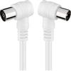 Levitantes Cavo TV 15 metri full HD cavo coassiale antenna angolare 90 gradi per TV e radio, spina maschio a femmina, cavo bianco dritto