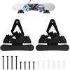 lasuroa 2pz Porta Sci e Snowboard da Parete, Supporto da Parete per Snowboard Universale Ganci per Tavola Snowboard con Viti Tasselli di Espansione per Stanza Garage(Bianco e Nero)