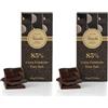 Venchi Tavoletta di Cioccolato Fondente 85% Cuor di Cacao, 100g (Confezione da 2)