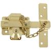 Amig - Serratura da sovrapporre con cilindro rotondo, fermo e catena mod. 1C - 88 x 153 mm - Serratura di sicurezza con chiave e fermo - Include 5 chiavi a maglia - Acciaio dorato