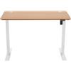 Amazon Basics Scrivania sit-stand con regolazione dell'altezza elettrica, 120 x 60 cm, ergonomica, facile da usare, con piano in faggio e cornice bianca