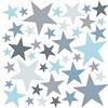 WandSticker4U®- [6 fogli, 148 pezzi] Adesivi murali bellissimicon STELLE blu/grigio pastello, Adesivi stelle cameretta mobili pareti decorativi I Decorazioni camera da letto bambini neonato GRANDE