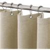 VANZAVANZU Tenda da Doccia Impermeabile con Ganci in Metallo Tenda da Bagno in Tessuto Lino Poliestere Antimuffa per Vasca da Bagno Stanza Bagnata Box Doccia - 122 x 182cm (Tortora)
