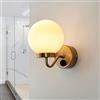Licht-Erlebnisse Lampada da parete bagno TOGO vetro metallo in ottone con interruttore IP44 bagno A: 19 cm E14 max 40 watt lampada da parete classica a sfera bagno