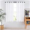 PONY DANCE Tende Bianche Semitrasparenti per Cucina Tende Corte per Interni con Anelli Decorazione Voile Curtains per Salotto e Soggiorno 2 Pezzi 140x145 CM