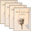 YoHyien 4 Pezzi Cornici Foto, Cornice Portafoto da Tavola, Decorative Cornice per Foto da Muro, Photo Frame for Wall (Effetto Legno, A4)