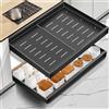 Mimoke Organizer espandibile estraibile per armadio, cassetto telescopico da cucina con adesivo, organizer per cassetti da cucina/bagno (nero, (2 pezzi) larghezza 31-52 cm, profondità 42 cm)