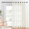 PONY DANCE Tende Salotto Eleganti Effetto Lino con Anelli Tende Semitrasparente Divisoria per Interni Curtains Camera da Letto 1 Pezzo L 254 x A 210 CM, Beige Chiaro