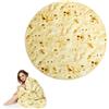 badaren Coperta Burrito Tortilla, Round Burrito Tortilla Monofacciale, Tortilla Blanket in Flanella, Coperta Taco Divertente Creativa, Tortilla Burrito per Interni, Esterni e Altro Ancora (A, 150CM)