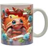 Shopi Zone Tazza in ceramica tartaruga con farfalle e fiori - Design artistico realistico e colorato - Regalo creativo per amanti degli animali e collezionisti