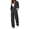 Richymfa Tailleur Donna Estivo Eleganti da Cerimonia Tailleur con Pantalone da Donna Aperto Davanti Formale Tuta Maniche Lunghe Completo di Pantaloni e Blazer Pantaloni e Giacca Autunno Invernale