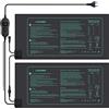 Luxbird Tappetino riscaldante con termostato, 2 tappetini riscaldanti con 1 Controller, 30W, IP67, Impermeabile, 52 x 25 cm, Tappetino riscaldante per Serra, germinazione, Terrario
