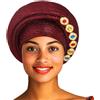 IYOU Fasce Capelli Africano per Donne Copricapo Cristallo Rosso Fascia Turbante Retrò Traspirante per Capelli Ricci