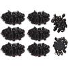 Aiokrtse capelli vergini peruviani corti e ricci 100% capelli umani tessere fasci 6 pezzi 6 pollici 238 grammi colore nero naturale