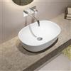 Parama Lavabo da appoggio ovale con bordo slim 49x36x13,5 cm Bianco