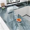 HotDecor Carta Da Parati Effetto Marmo Blu Per Mobili Rivestimento Top Cucina Lavabile Carta Adesiva Per Armadio Pareti Pellicola Adesiva Blu Per Mobili Cucina Decorazioni Muro Moderna 40cm x 200cm