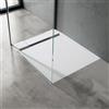 doporro Piatto Doccia Rettangolare in Marmoresina Effetto Pietra, Spessore 4 cm, Installazione Versatile, Design Antiscivolo, 75x90 cm, Bianco - Geoma04