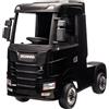 LAMAS TOYS Camion Elettrico Bambini Scania 24V Nero con Telecomando