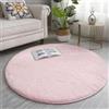 Generico Tappeto Rotondo 200 Cm 160 120 80 140 100 Cm, Tappeti da Soggiorno a Pelo Lungo, Soffice E Morbido Tappeto Antiscivolo per Camera da Letto, Tappeto da Letto a Pelo Lungo,Rosa,60cm
