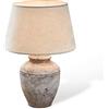 LOBERON® Lampada da tavolo Mosnay, lino, ceramica, Ferro, A/Ø ca. 58/30 cm, beige/grigio antico