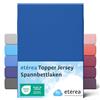 etérea Himmlische Qualität etérea Jersey Topper Lenzuolo con Angoli 90x200-100x200 cm Blu Epaisseur 5-10 cm - 100% Cotone - Oekotex Materasso Letto Copripiumino - Lenzuola 90x200cm - 100x200cm Blue