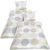 Beautissu Set di 2 Copripiumino in flanella 135x200 Josi, in 100% cotone - Federa Cuscino 80x80 - Biancheria da Letto Singolo, dotato di cerniera - beige