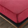 FANSU Lenzuolo con Angoli in Velluto Singolo Matrimoniale, Velluto Lenzuolo sotto Elasticizzato Morbida Calda Coprimaterasso Traspirante Lenzuola Letto, profondità 25cm (Bordeaux,150x200cm)