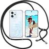 ISOI Cover con Cordino per Oppo Reno 14 F/Oppo Reno 14F/FS 5G, Custodia Trasparente con Collana Tracolla Laccio Collo Ultra Sottile Morbido TPU Silicone Antiurto AntiGraffio Case, Nero